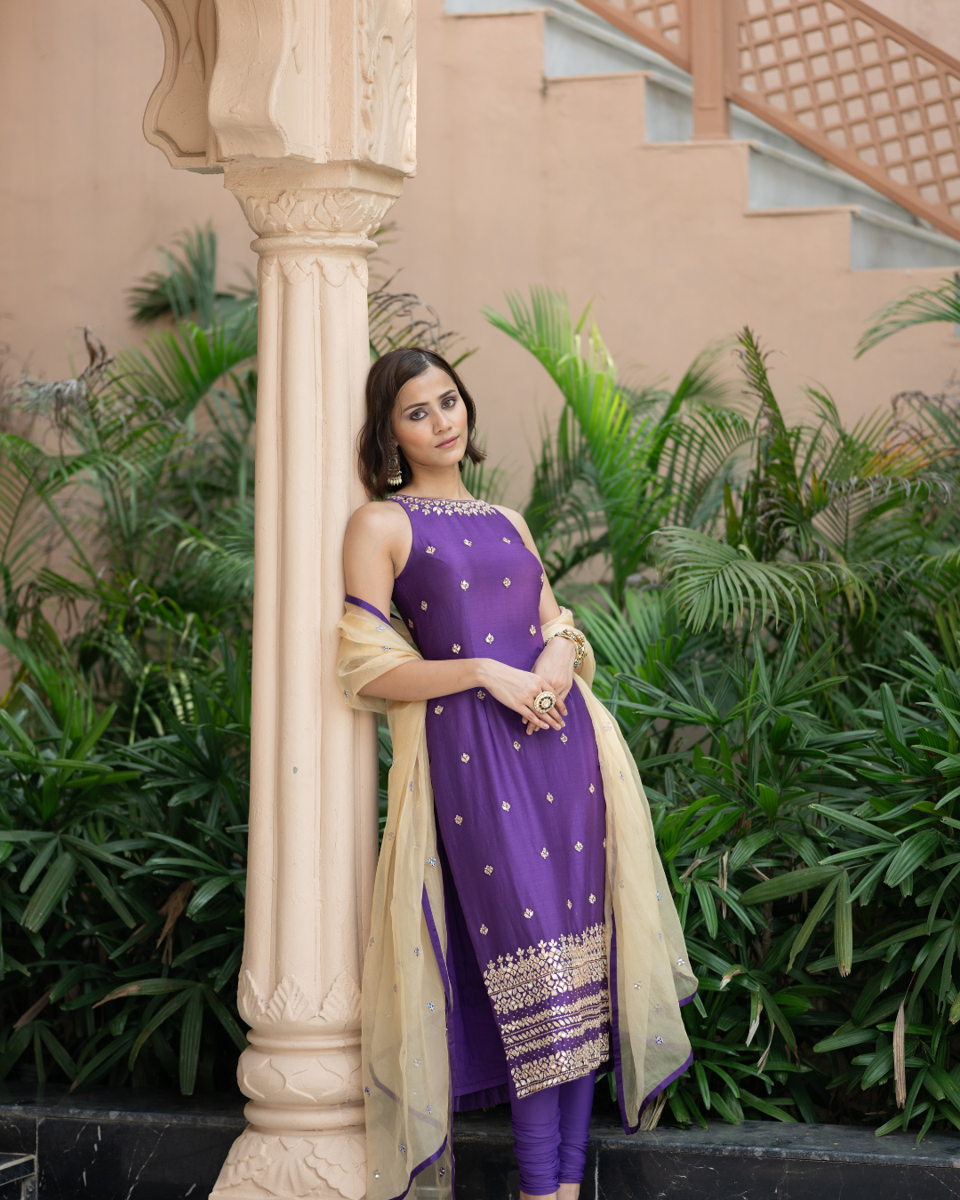 Esha Koul - Purple Chudidar Set From Mirror