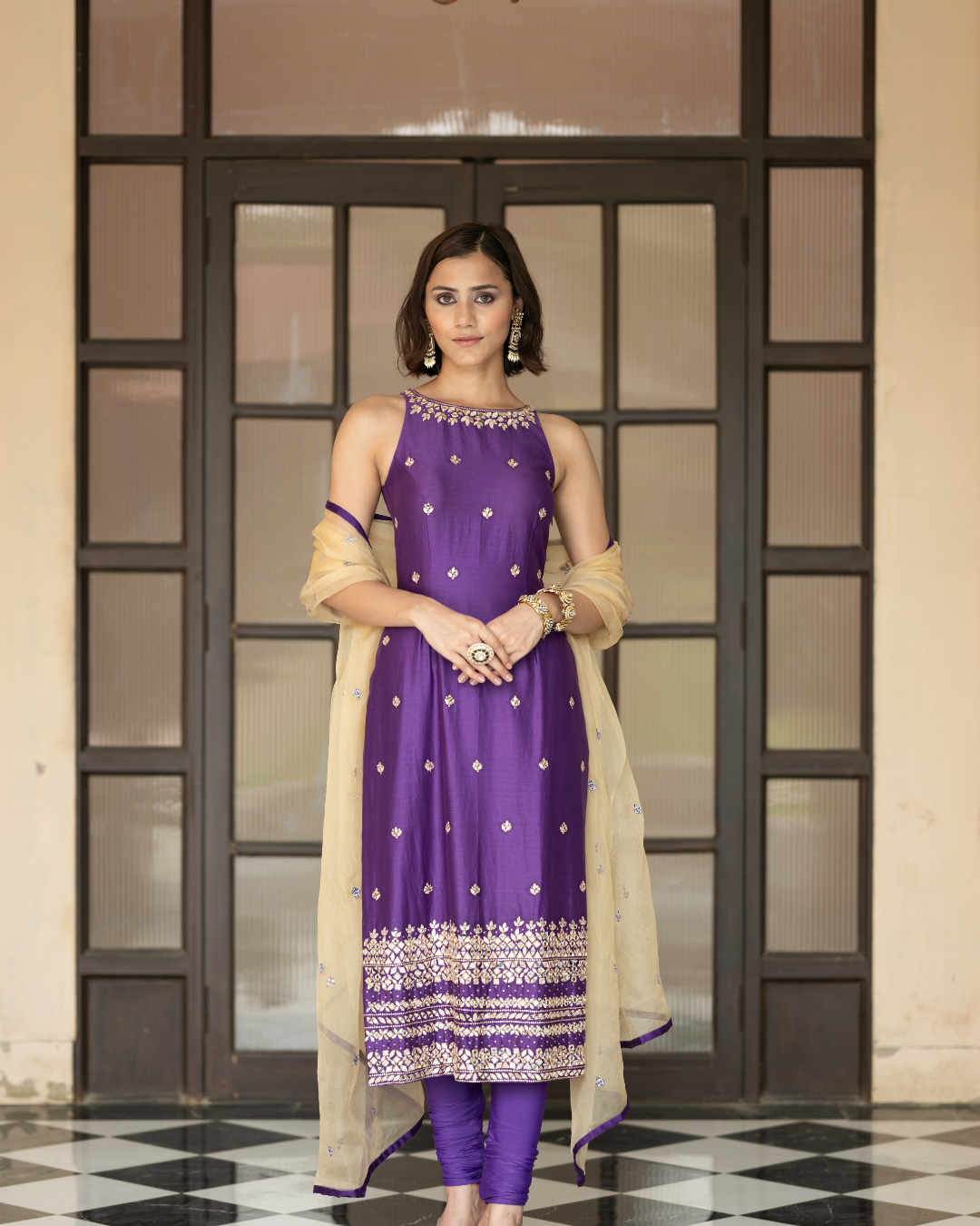 Esha Koul - Purple Chudidar Set From Mirror