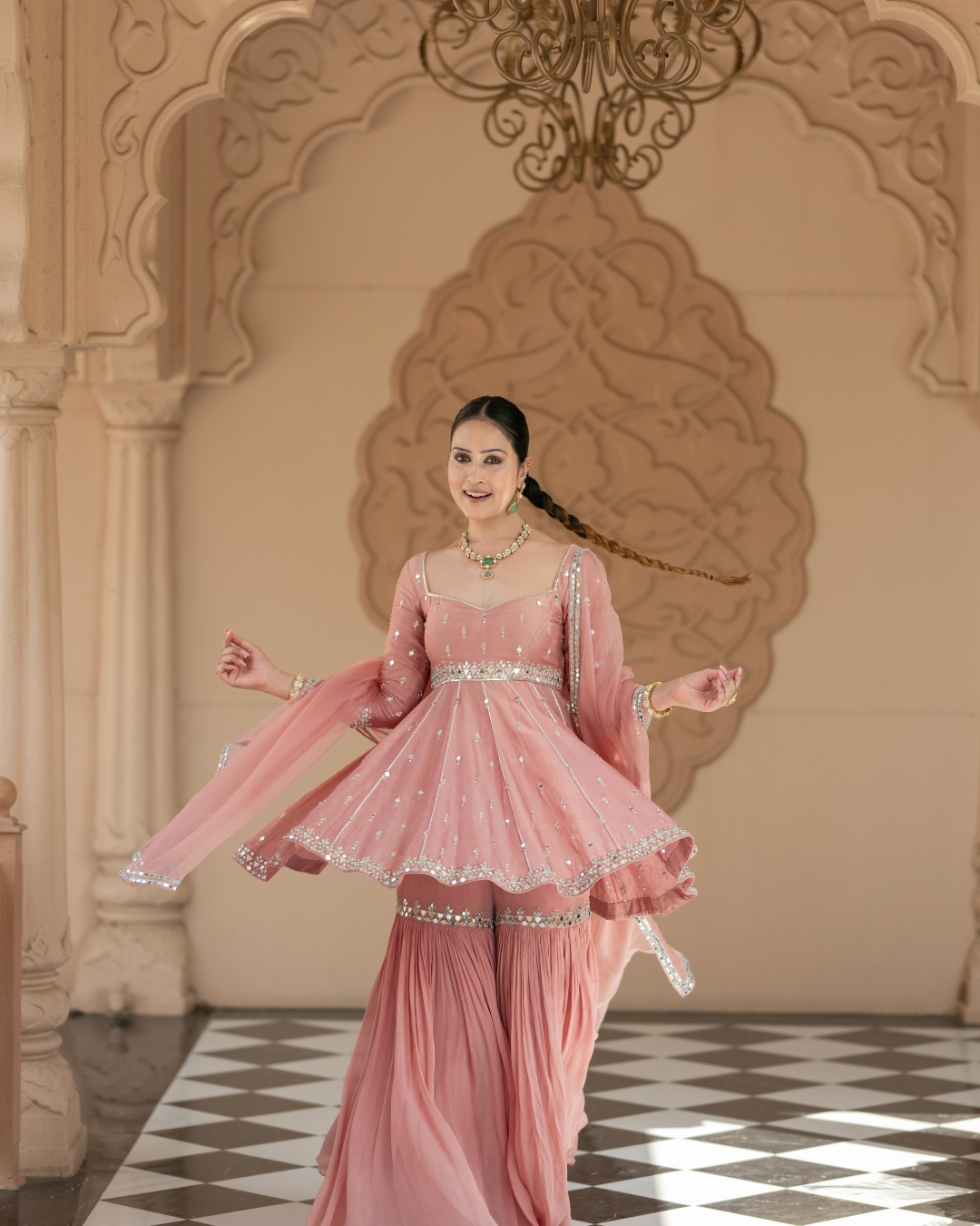 Esha Koul - Onion Pink Sharara Set From Mirror