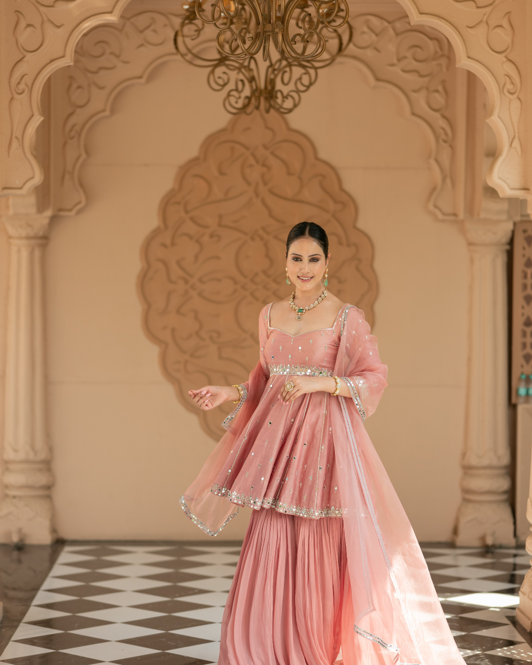 Esha Koul - Onion Pink Sharara Set From Mirror