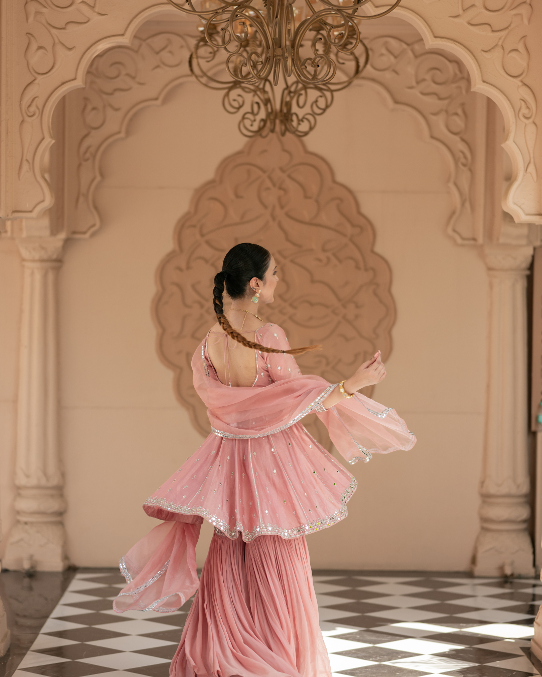 Esha Koul - Onion Pink Sharara Set From Mirror