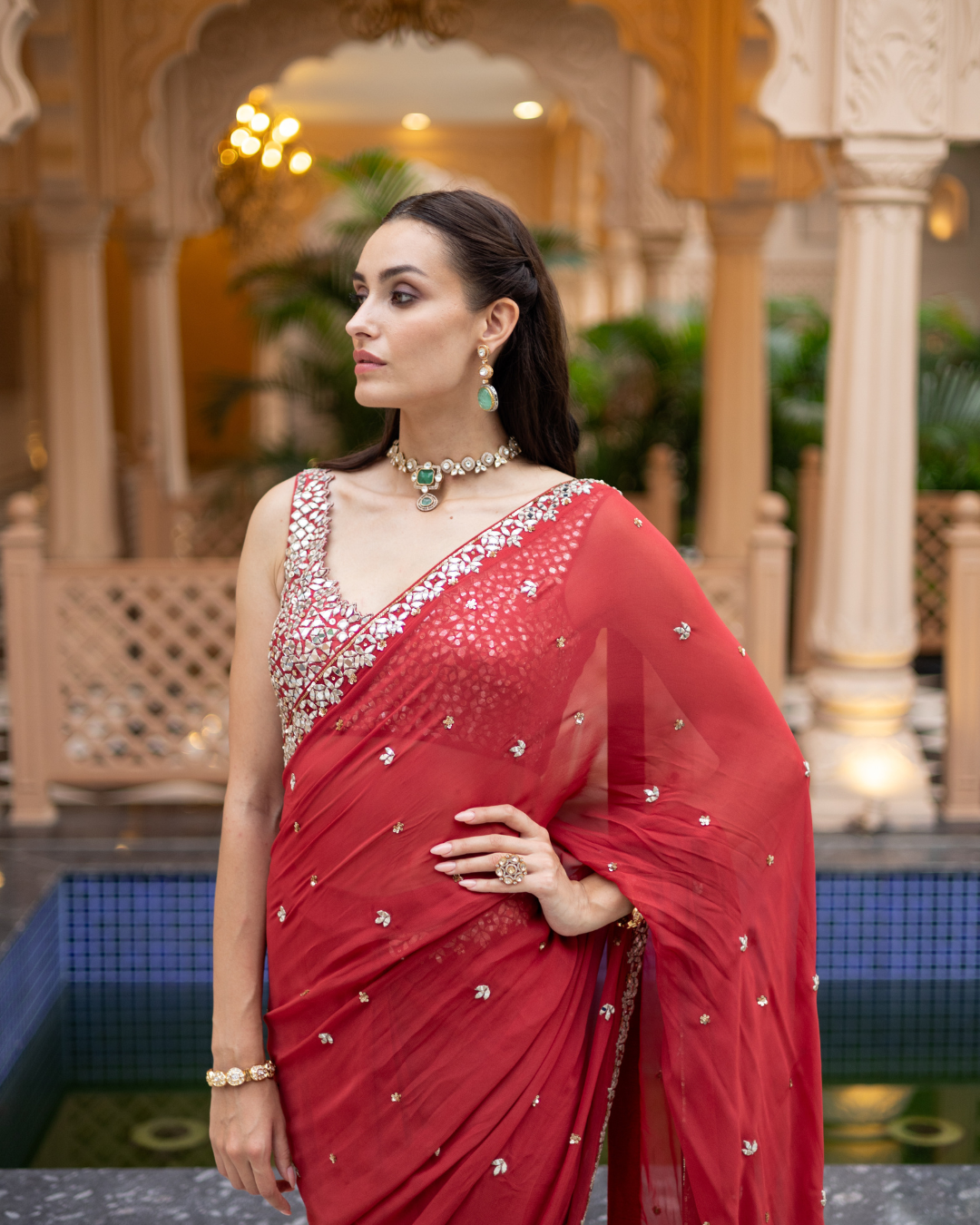 Esha Koul - Gajjri Saree Set From Mirror
