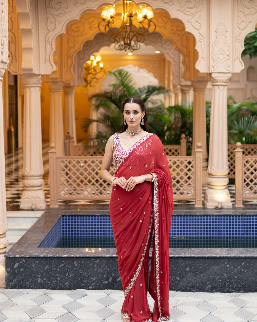 Esha Koul - Gajjri Saree Set From Mirror