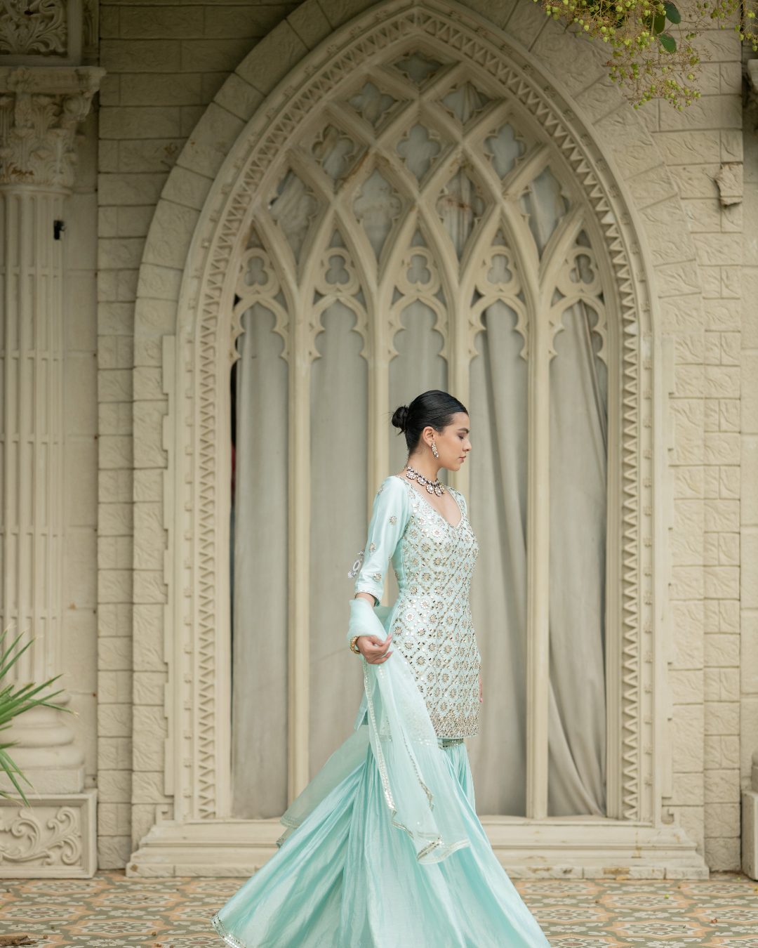 Esha Koul - Baby blue sharara set From Mirror