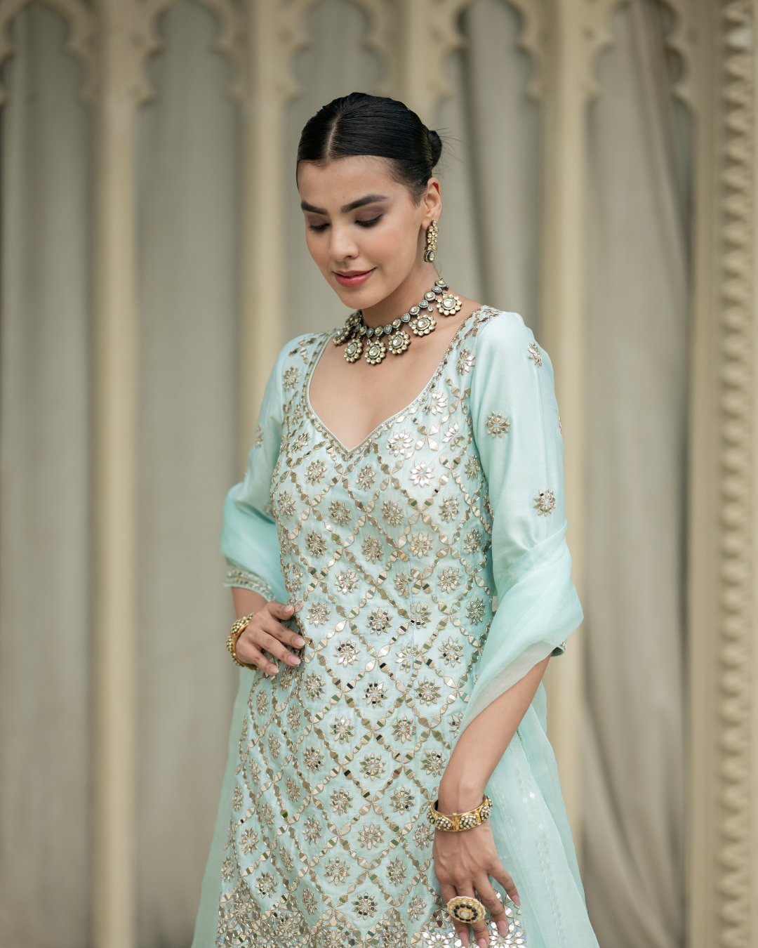 Esha Koul - Baby blue sharara set From Mirror