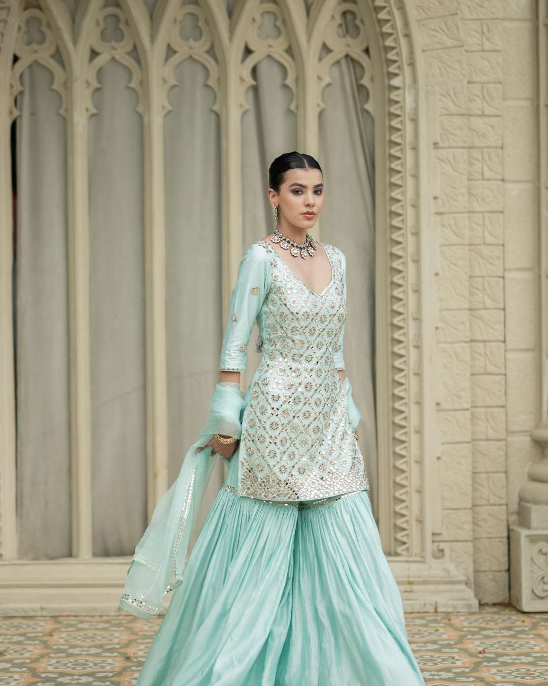 Esha Koul - Baby blue sharara set From Mirror
