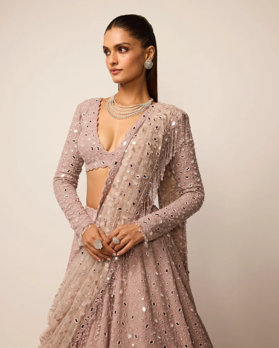 Vvani Vats - Ash Pink Lehenga Set From Ziya