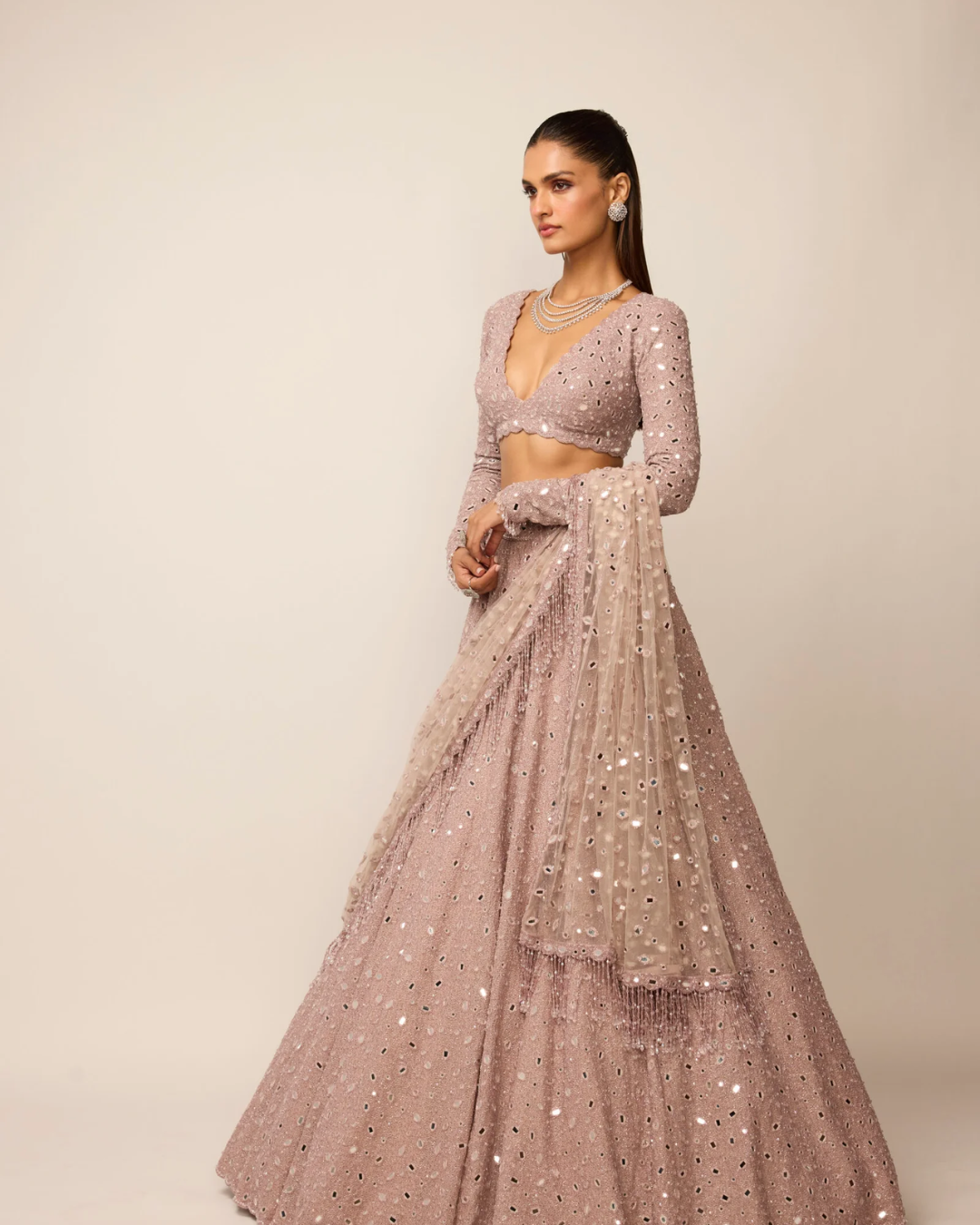 Vvani Vats - Ash Pink Lehenga Set From Ziya