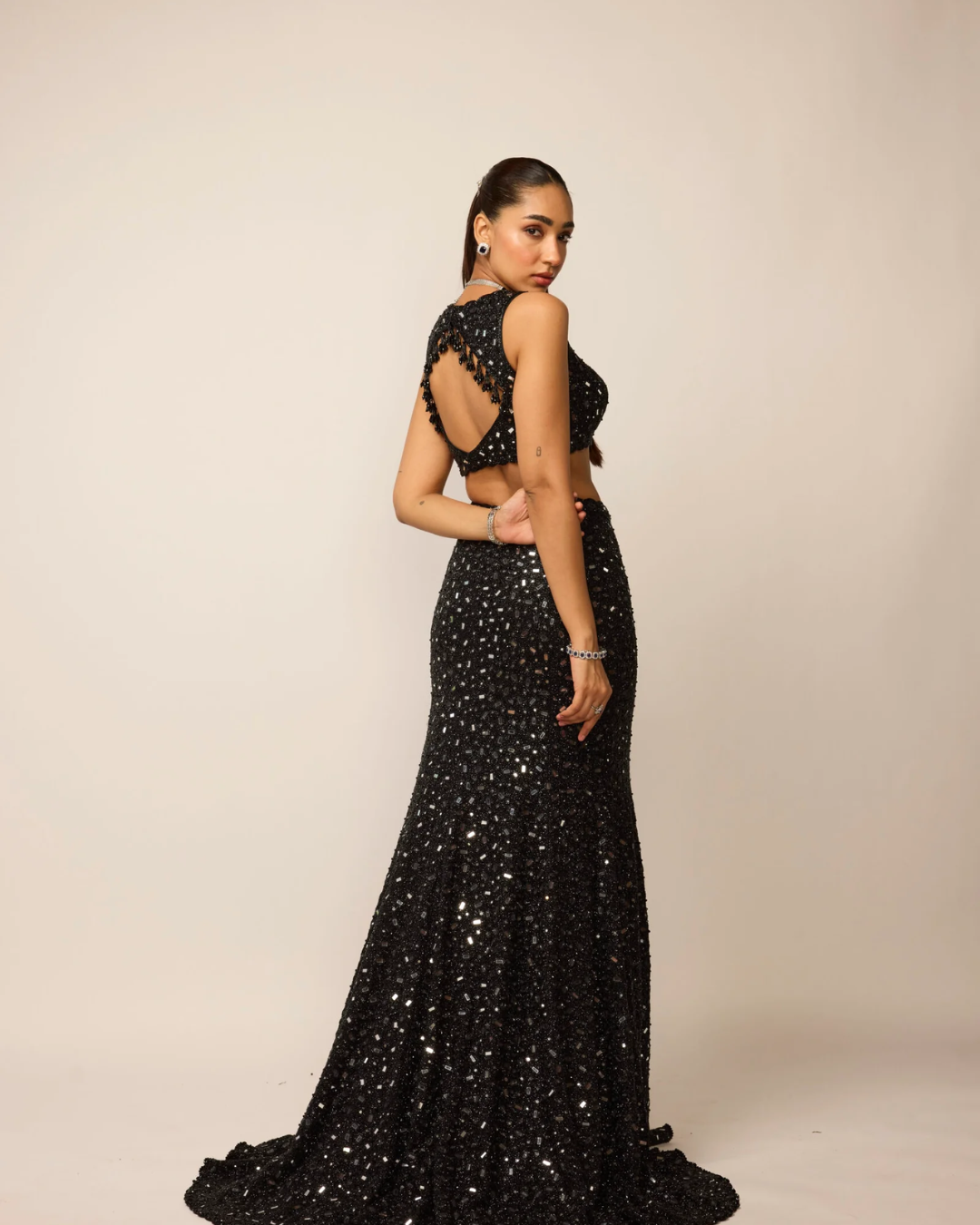 Vvani Vats - Black Fishcut Lehenga Set From Ziya