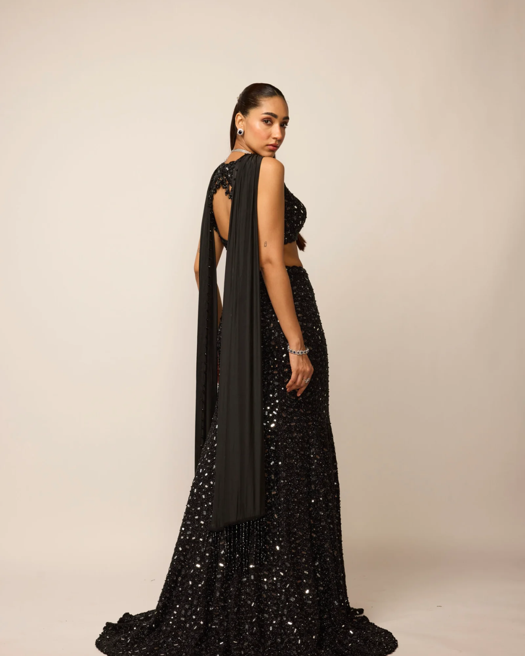 Vvani Vats - Black Fishcut Lehenga Set From Ziya