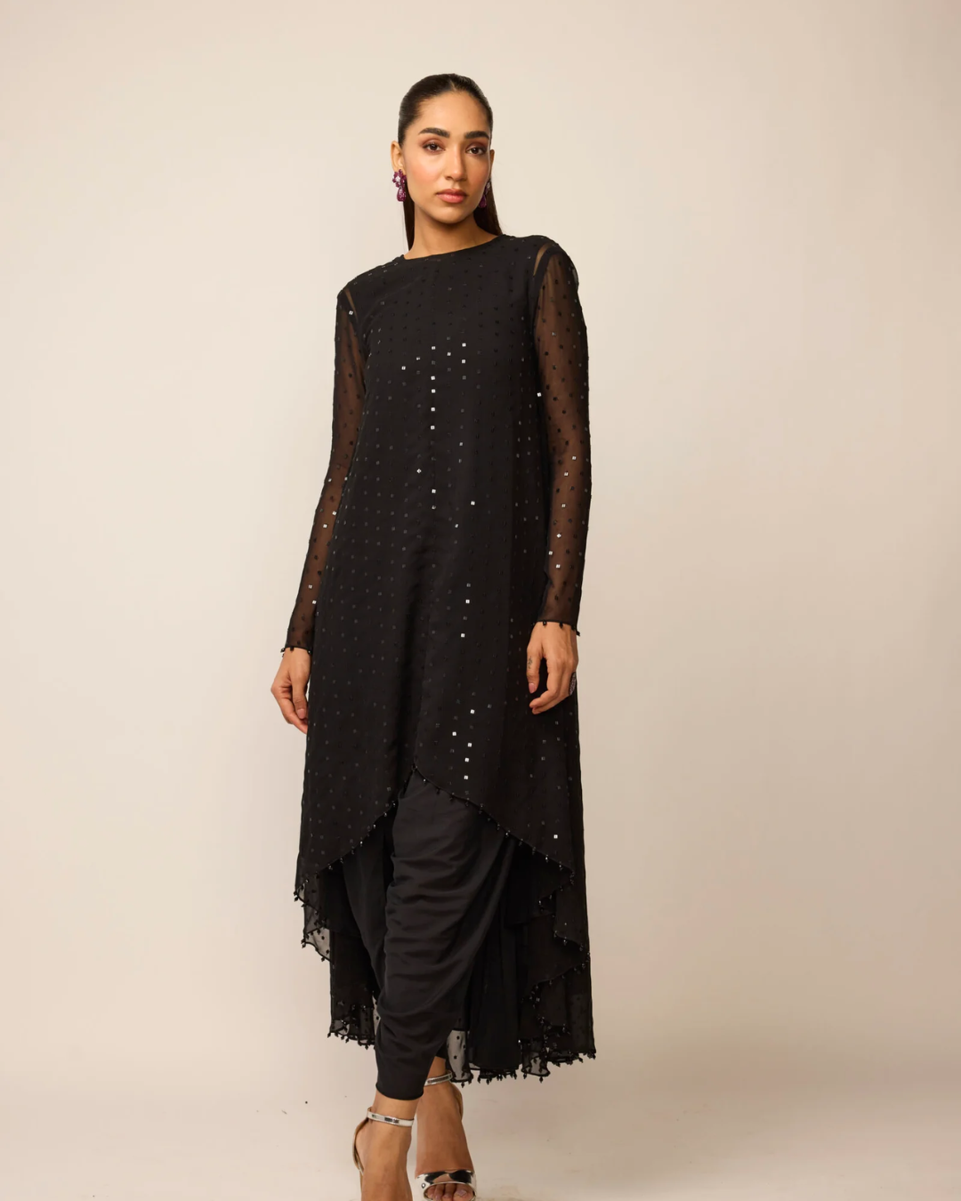 Vvani Vats - Black Georgette Kurta Set From Ziya