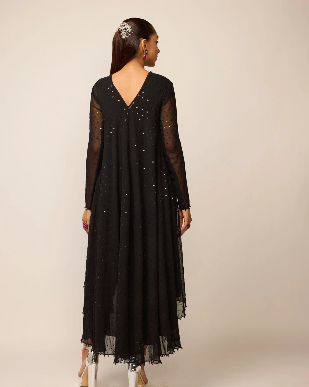 Vvani Vats - Black Georgette Kurta Set From Ziya