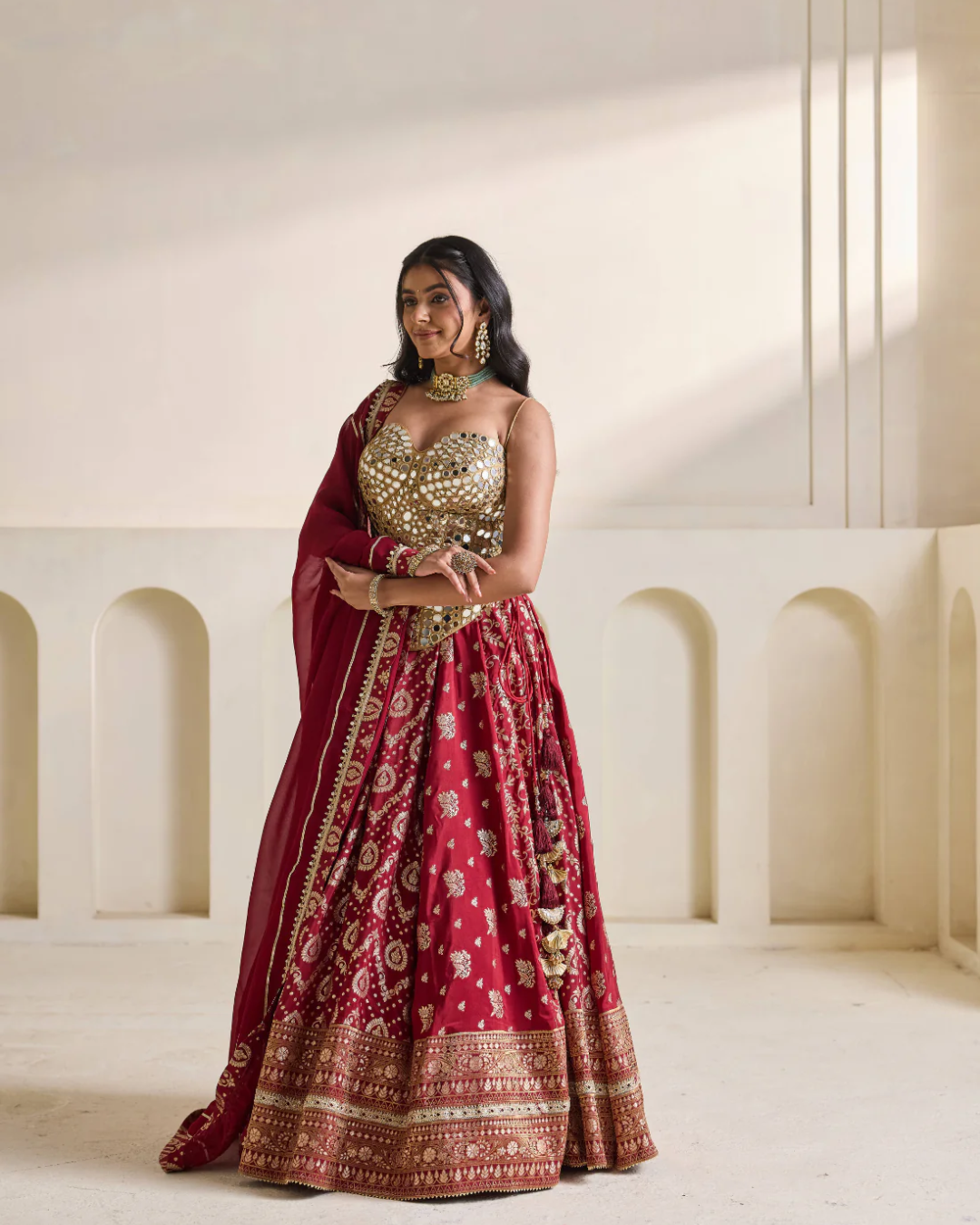 Deepika Chadha - Gold emb corset and brocade lehnga set From Heer