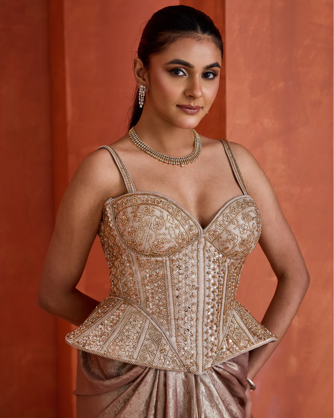 Deepika Chadha - Drape skirt with Corset From Midnight
