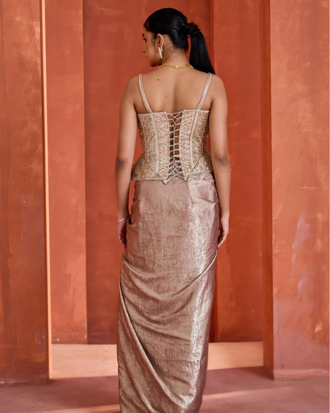 Deepika Chadha - Drape skirt with Corset From Midnight