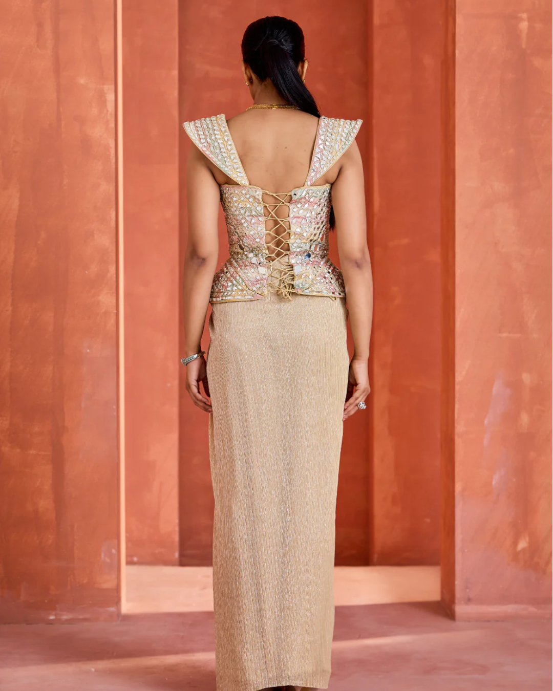 Deepika Chadha - Drape skirt along pallu and Corset From Midnight