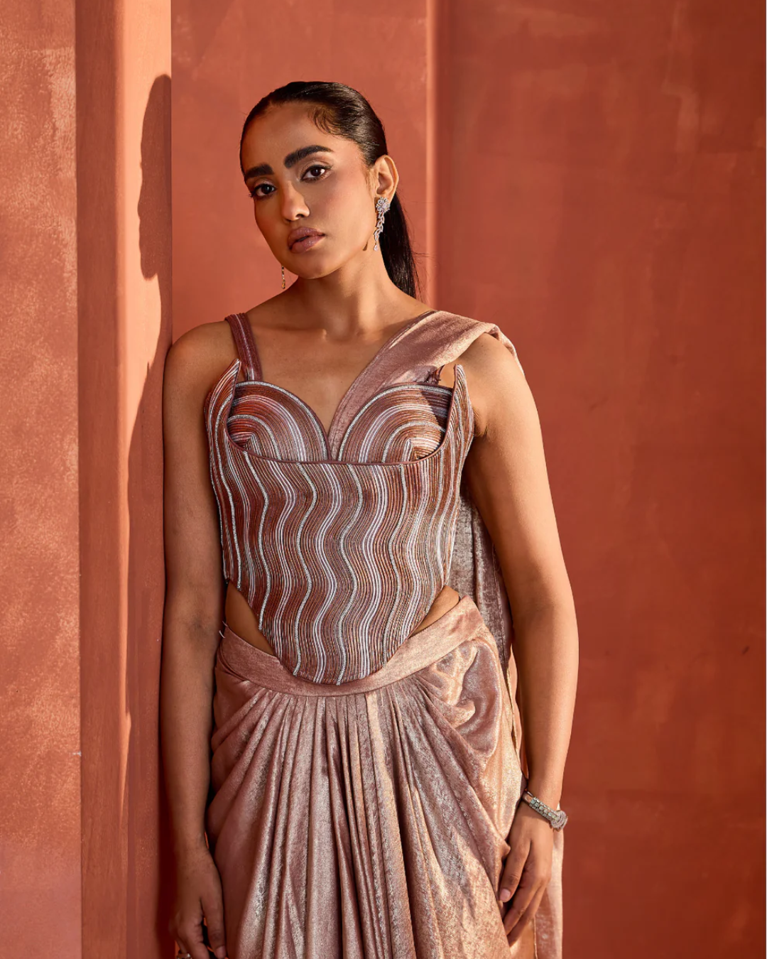 Deepika Chadha - Drape saree with Corset From Midnight