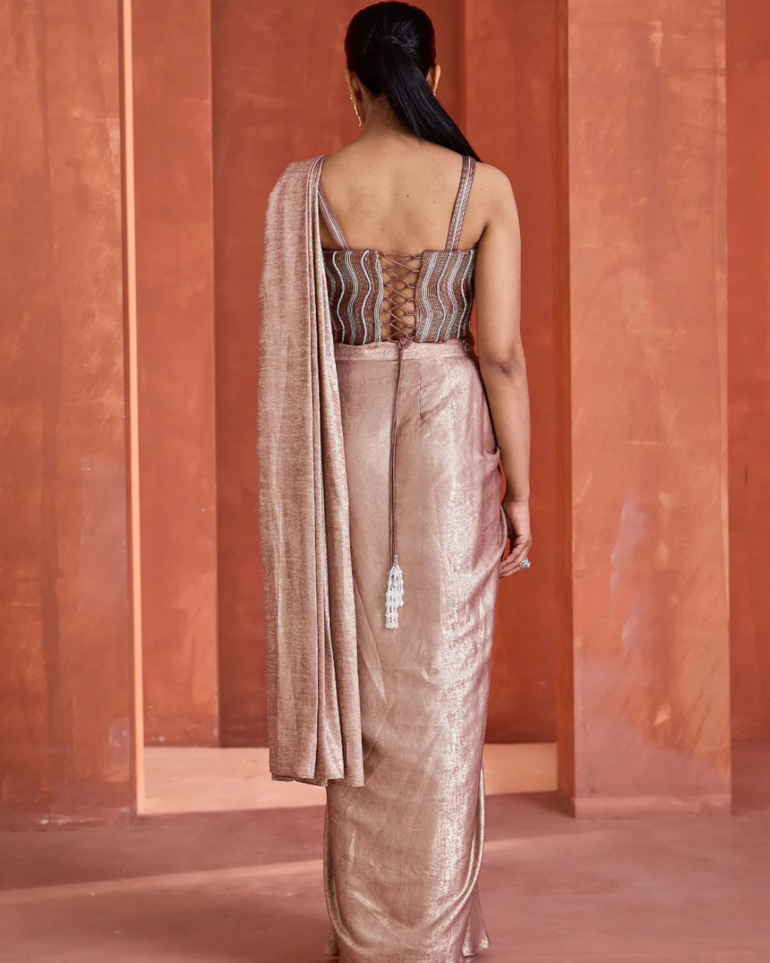 Deepika Chadha - Drape saree with Corset From Midnight