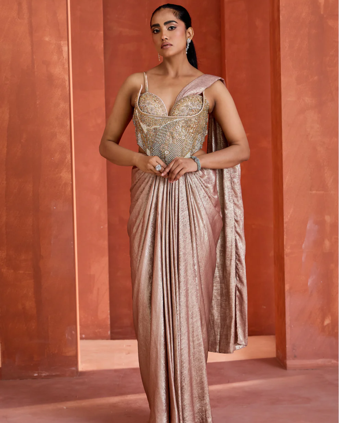 Deepika Chadha - Drape skirt with Corset From Midnight