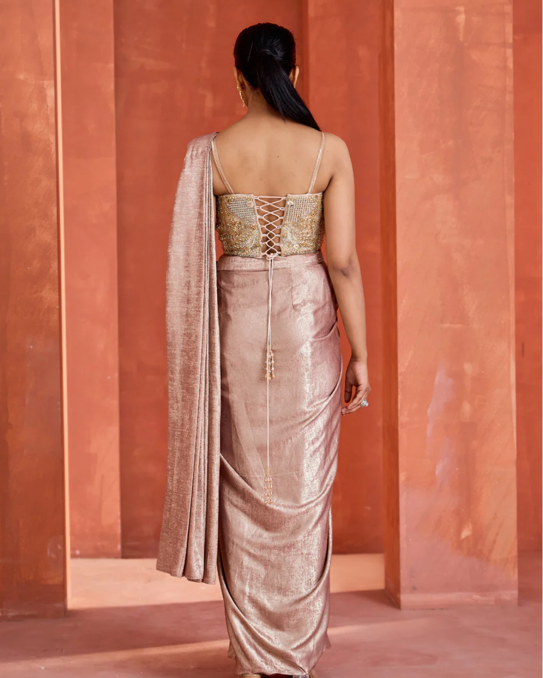 Deepika Chadha - Drape skirt with Corset From Midnight