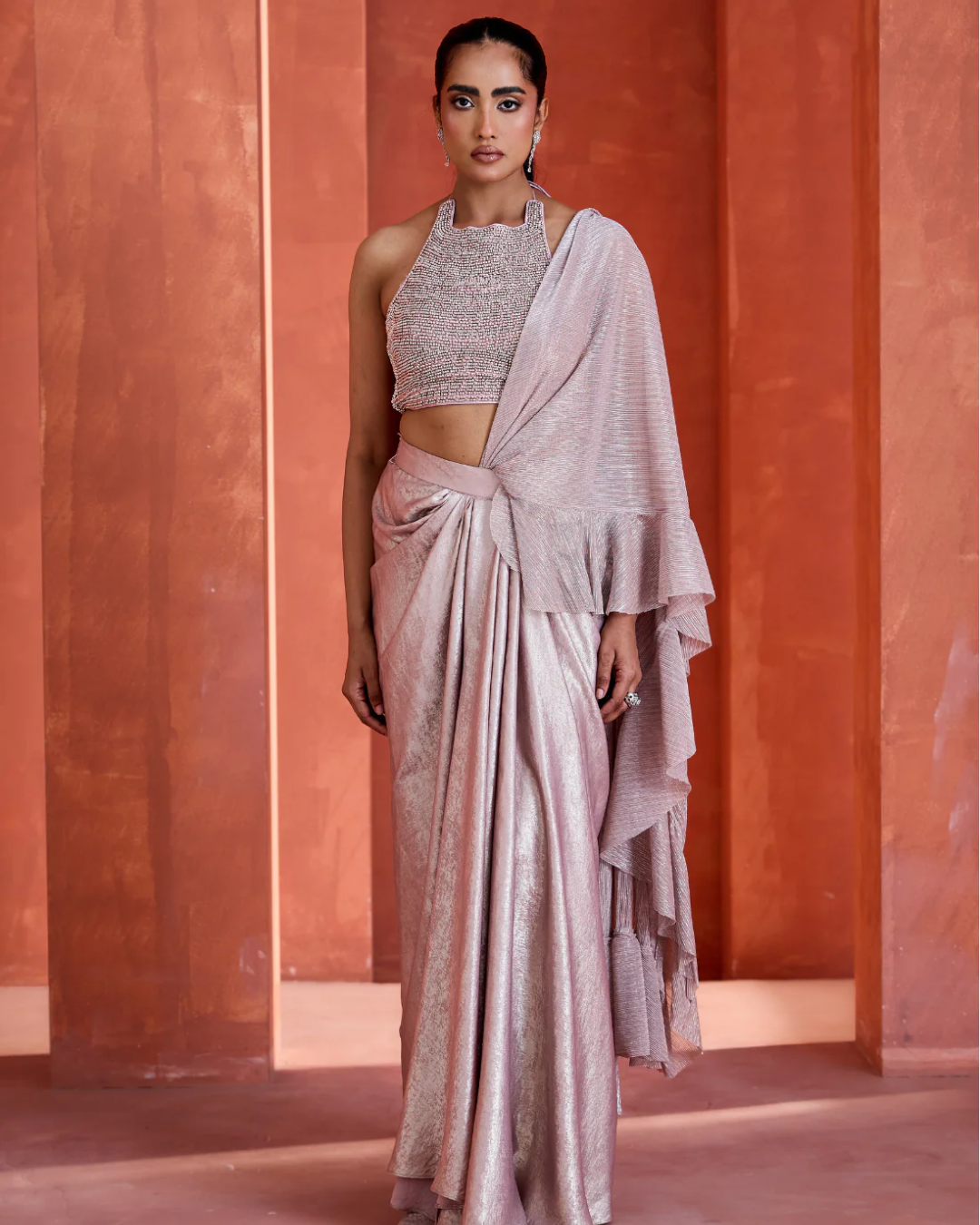Deepika Chadha - Drape skirt with blouse From Midnight