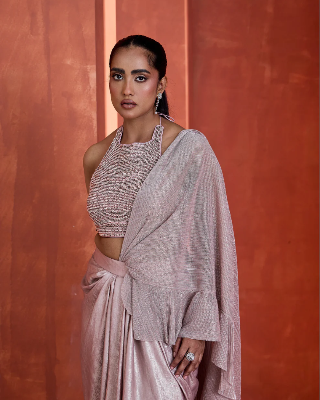 Deepika Chadha - Drape skirt with blouse From Midnight
