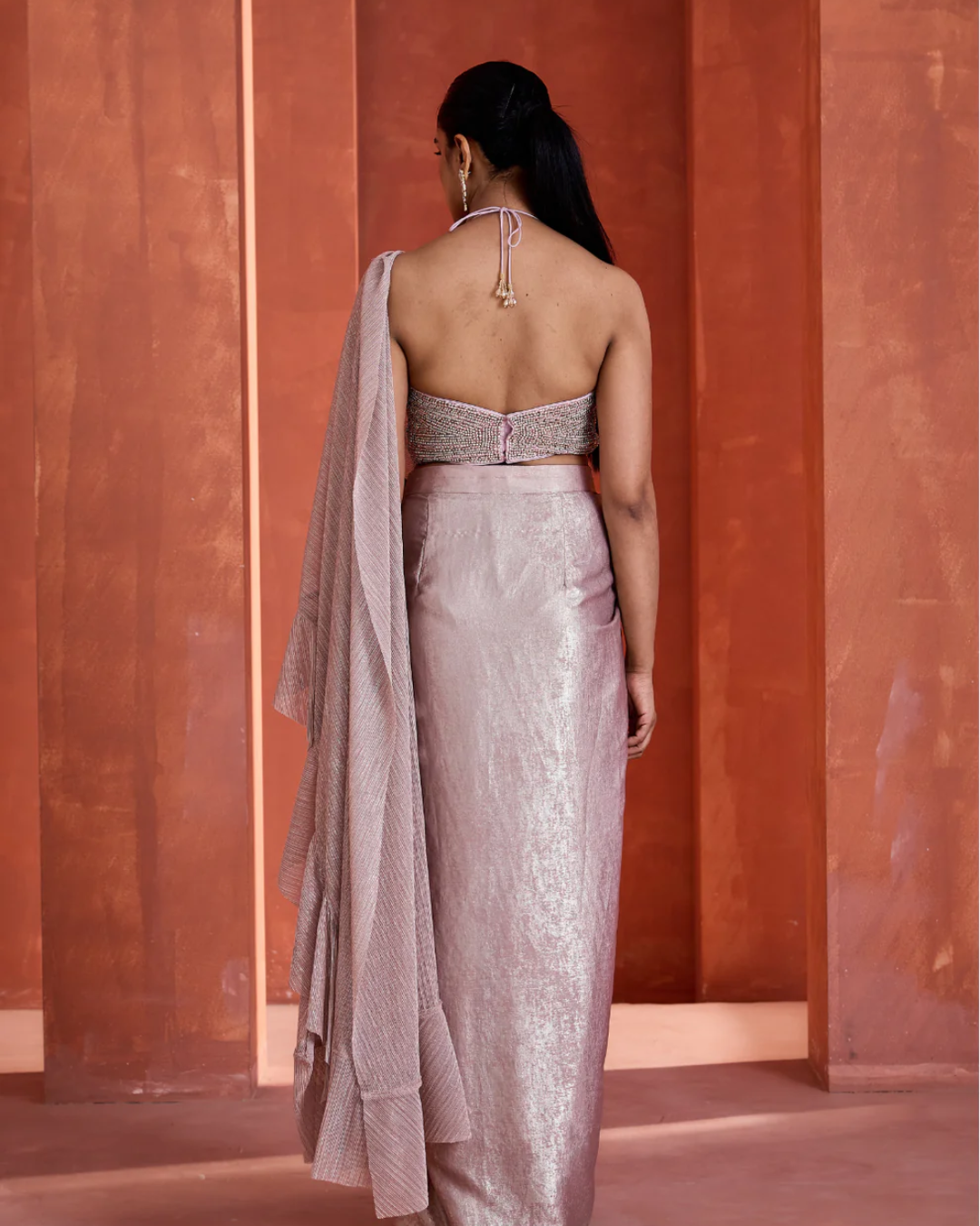 Deepika Chadha - Drape skirt with blouse From Midnight