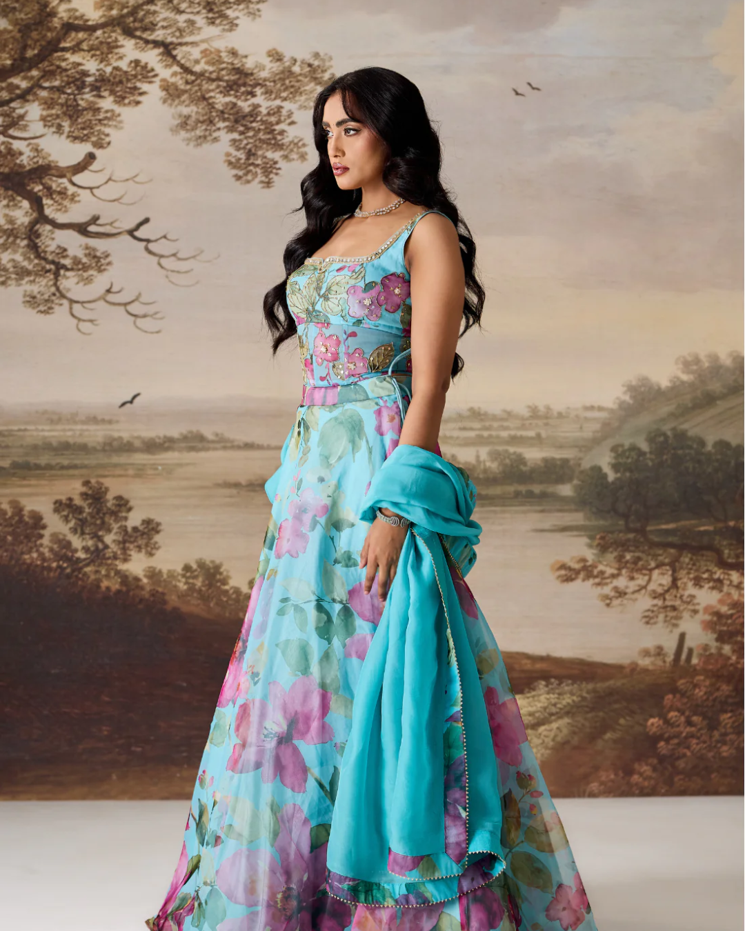 Deepika Chadha - Sea green emb corset, lehnga dupatta set From Muse