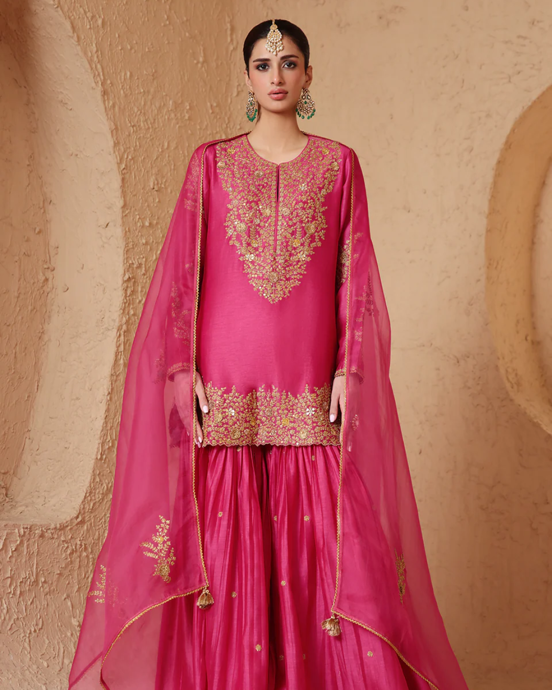 Niti Bothra - Mehrang Pink Heavy Sharara Set