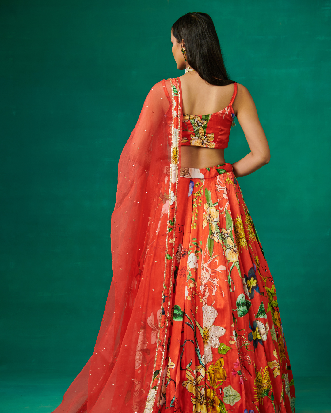 Sonali Bansal - Orange lehenga and blouse set with dupatta From Bageecha