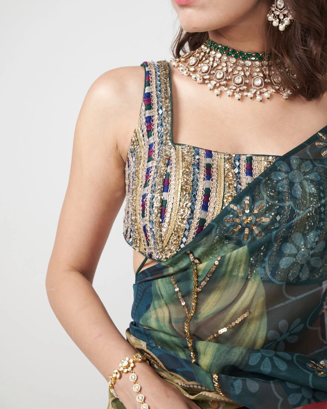 Rishi and Vibhuti - Corbet Glam Blouse From Gulon Ke Rang
