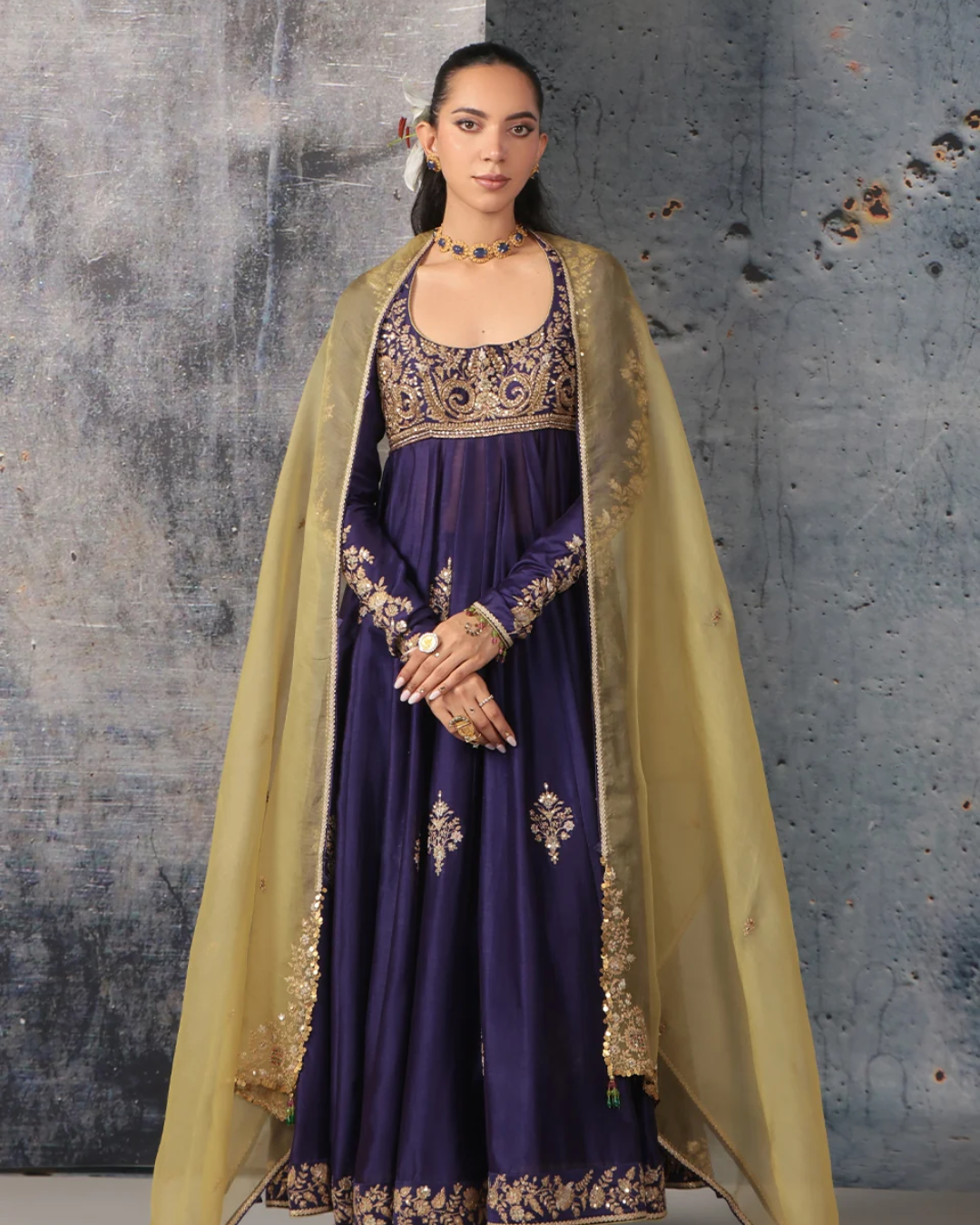 Niti Bothra - Zar-Rang Purple Kalidaar Set