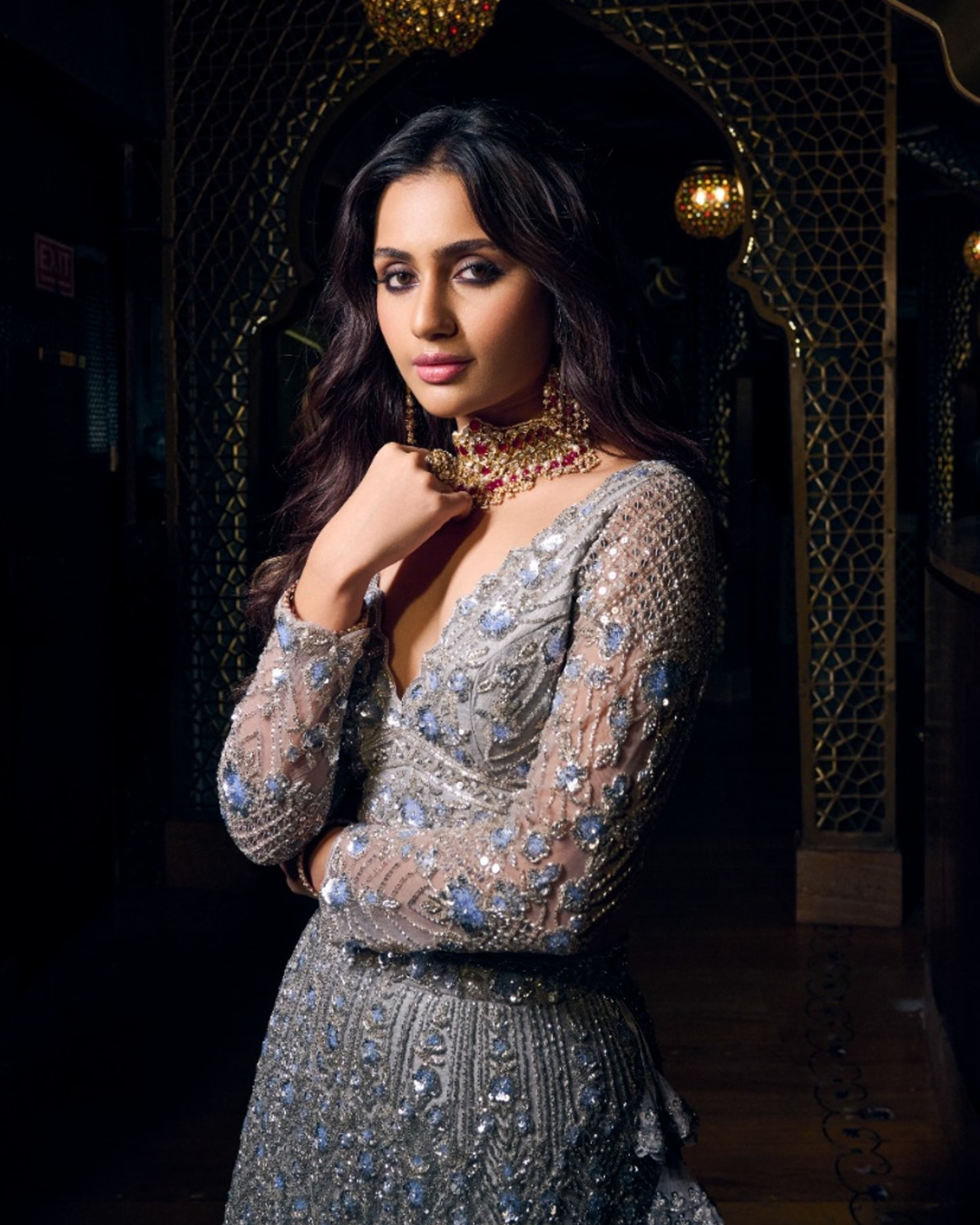 Isa by Dolly Wahal - Ash Grey Lehenga Set From Athena