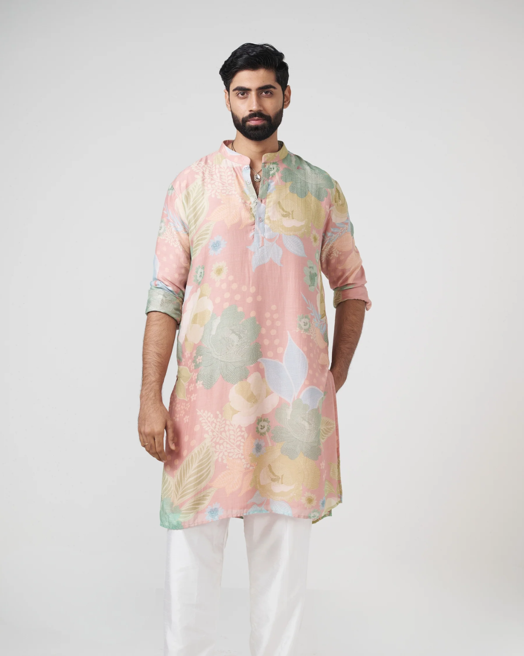 Rishi and Vibhuti - Misty Rose Kurta Set From Gulon Ke Rang