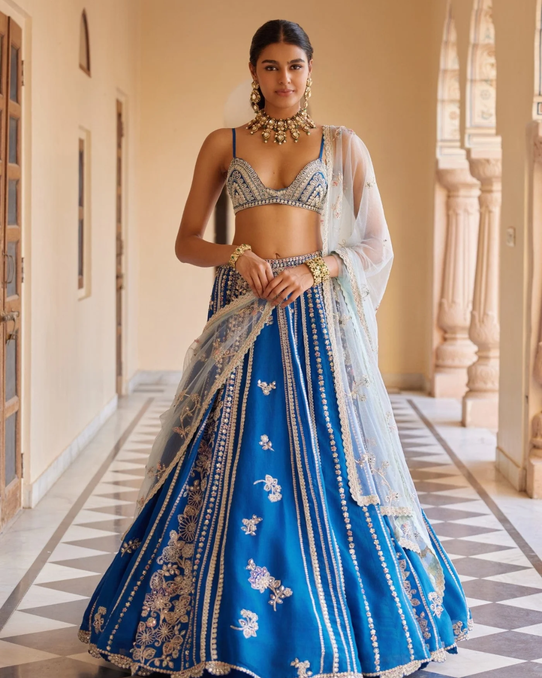 Osaa By Adarsh - Blueberry Embroidered Lehenga From RASM