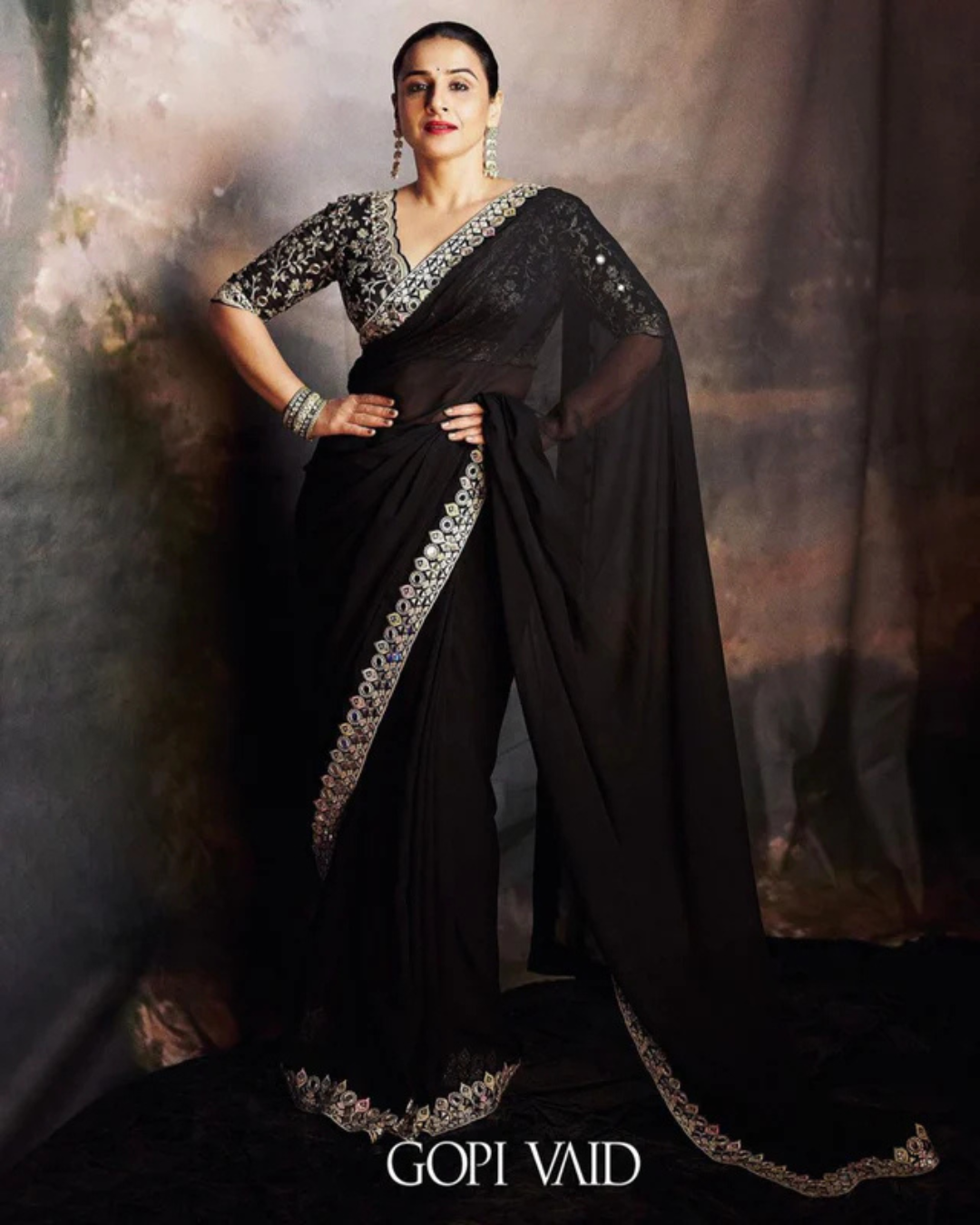Gopi Vaid - Vidya Balan in Meili Saree Set From Jhilmil