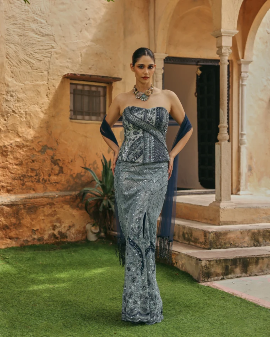 Label Moni K - Amber Skirt Set From Naqsh