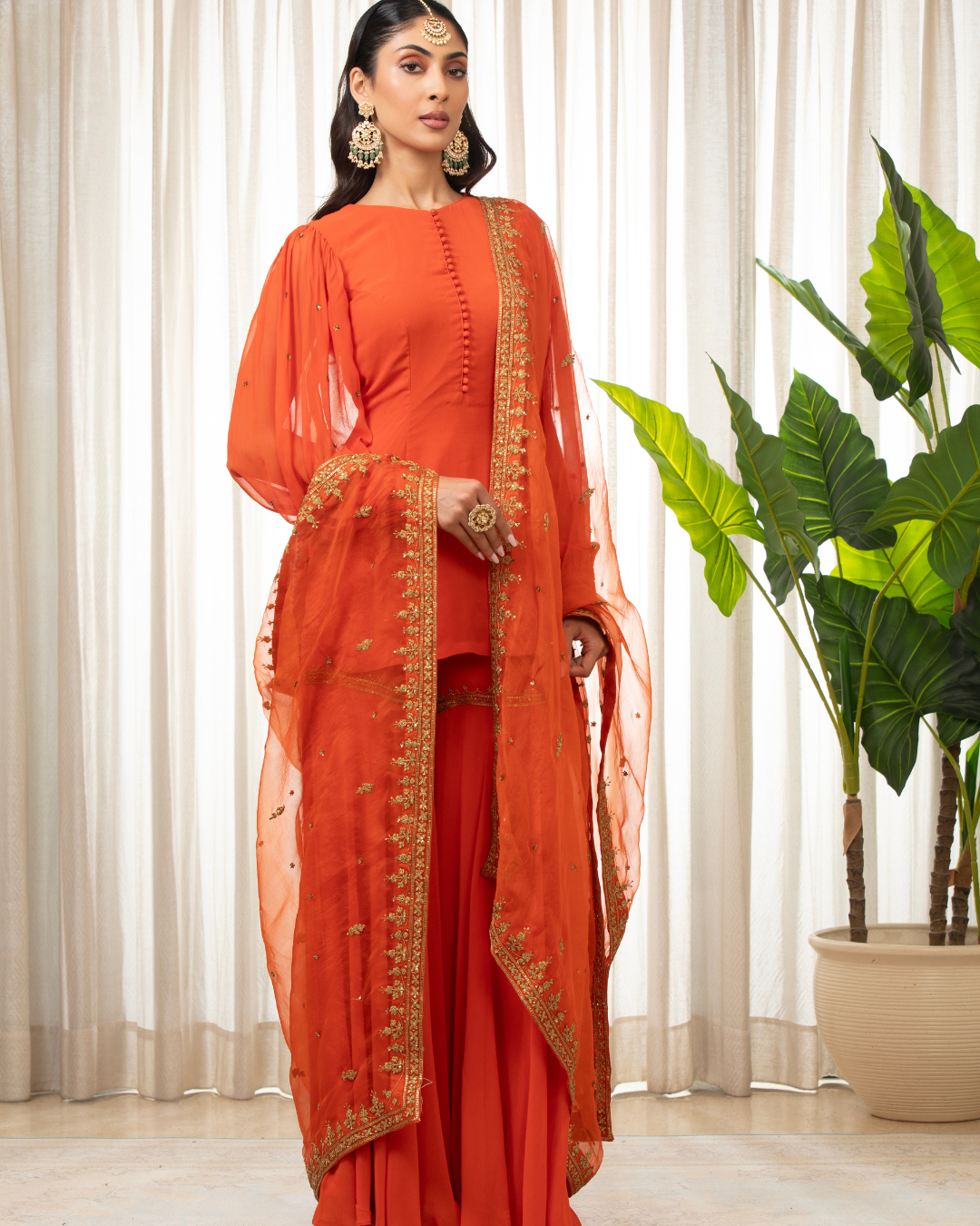 Esha Koul - Rust Dilkash Kurta Set
