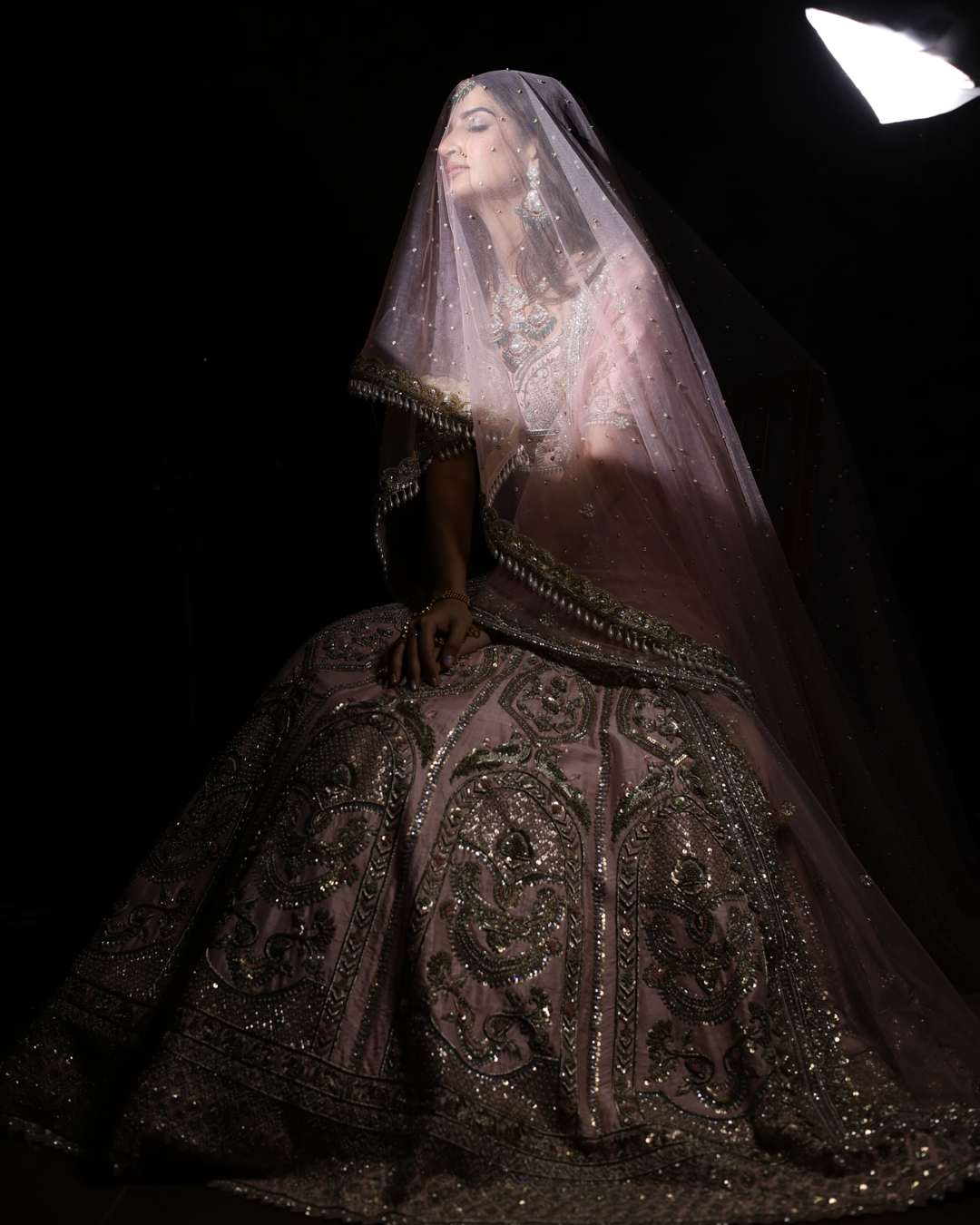 Isa by Dolly Wahal - Emma Pink Bridal Lehenga From Fiori