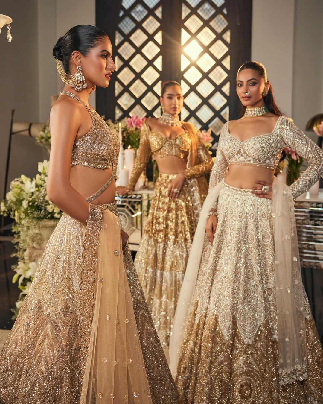 Isa by Dolly Wahal - Ombre Gold & Silver Lehenga From Bridal