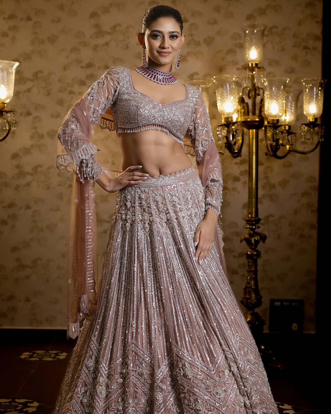Isa by Dolly Wahal - Afra Lehenga From Fiori