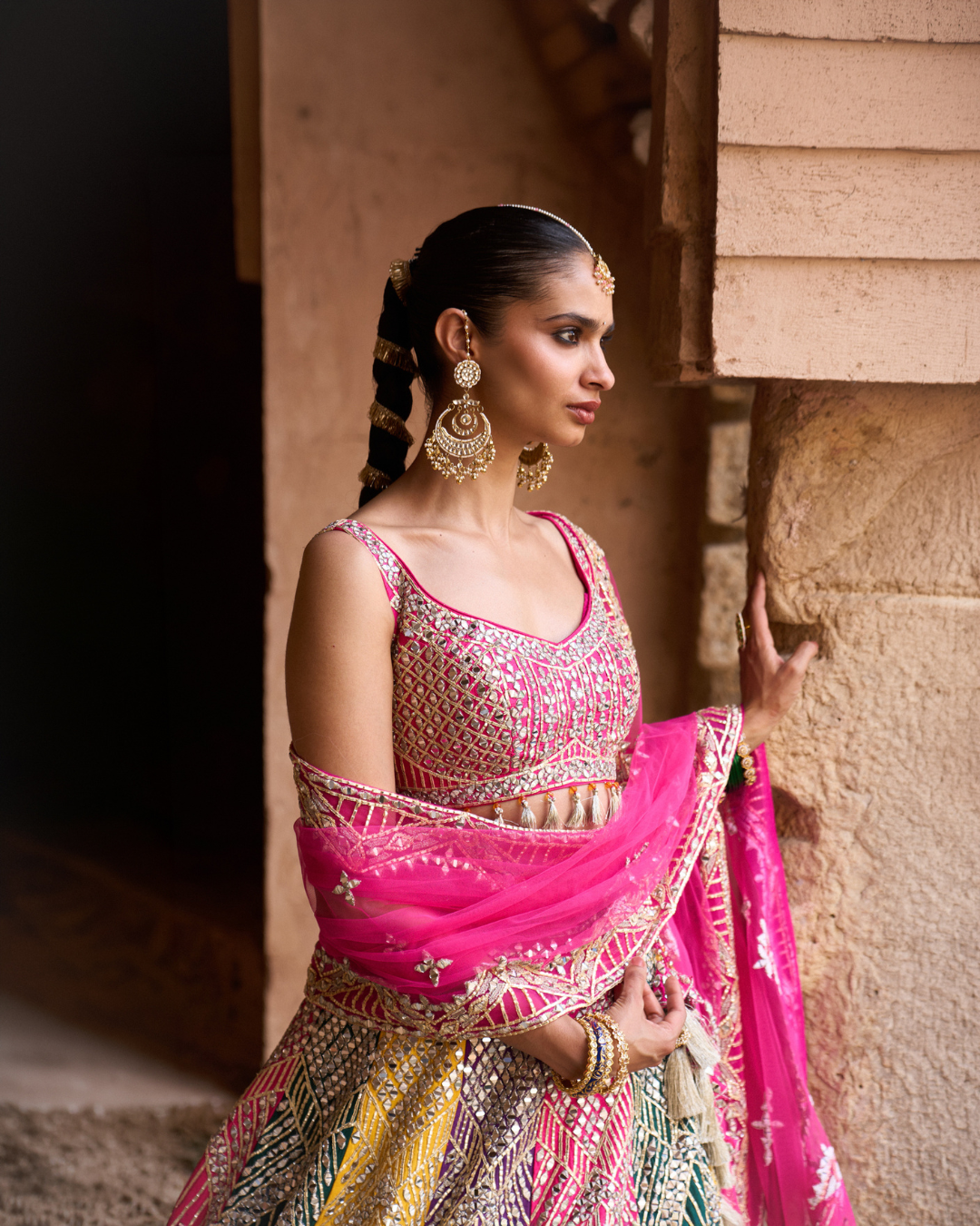 Angad Singh - RANG —Multi colored Lehenga Set with Contrast Blouse From Zariya