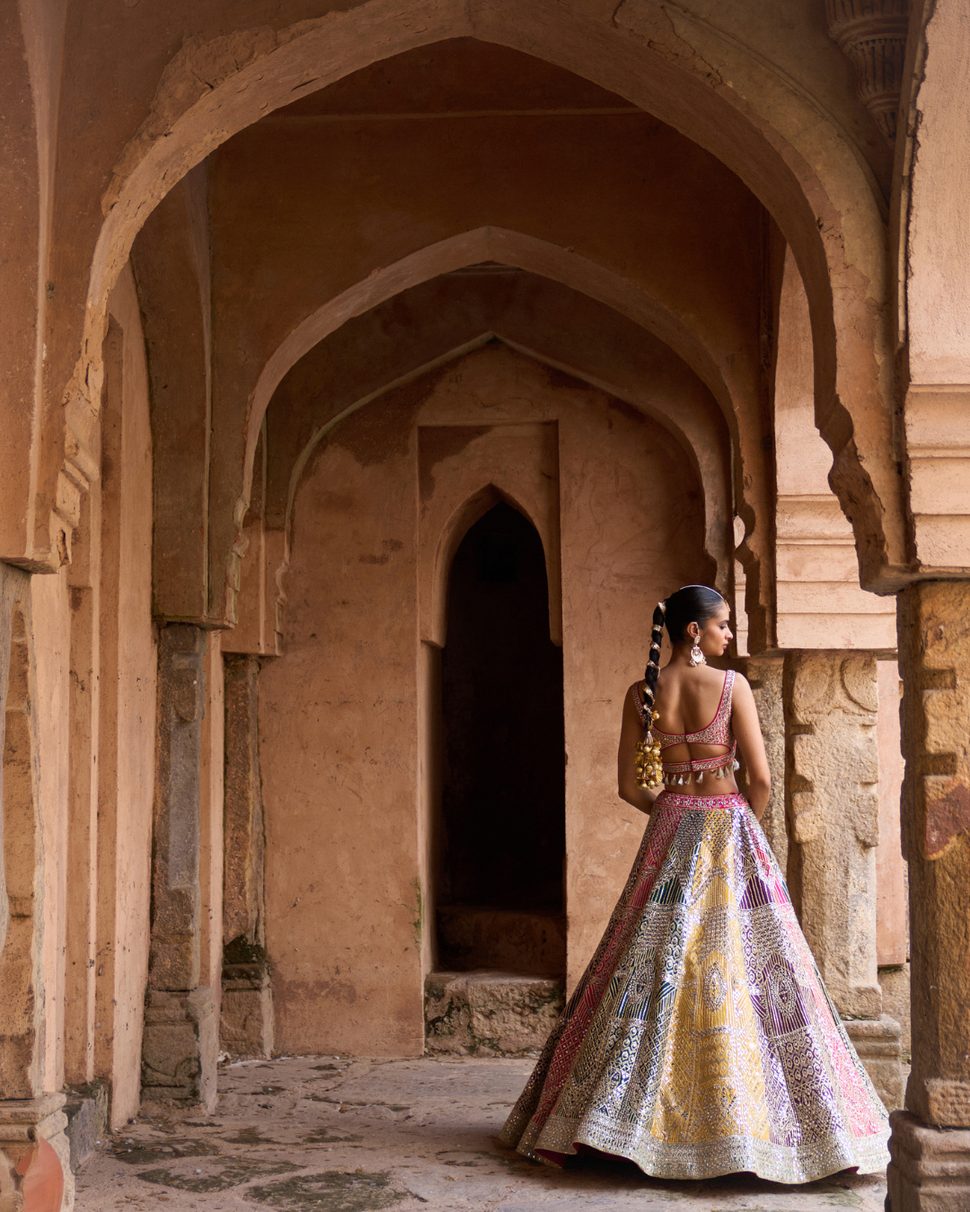 Angad Singh - RANG —Multi colored Lehenga Set with Contrast Blouse From Zariya