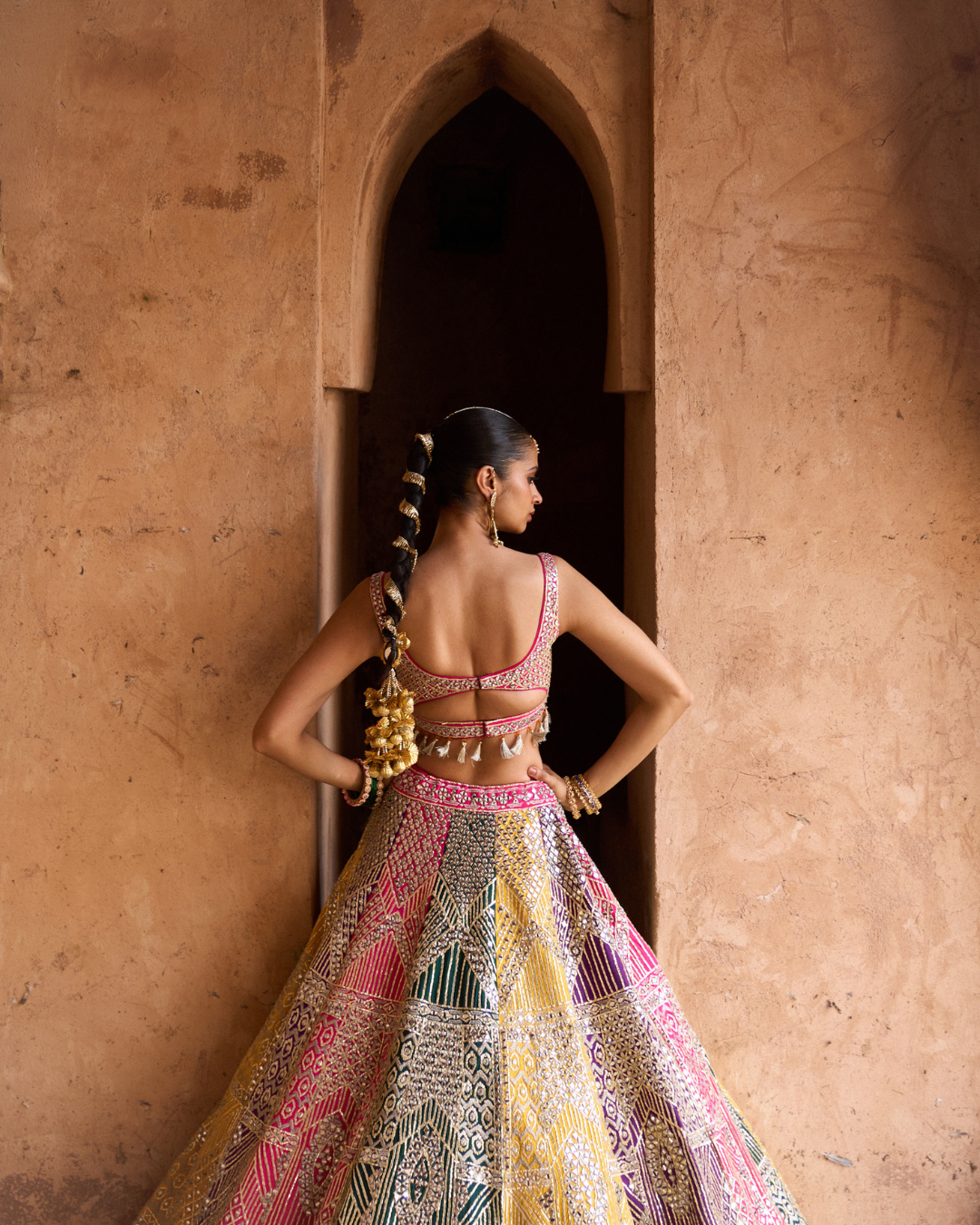 Angad Singh - RANG —Multi colored Lehenga Set with Contrast Blouse From Zariya