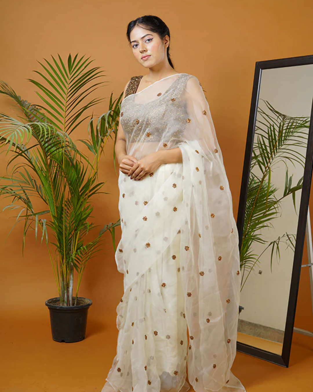 Sonali Bansal - Off white saree set From Fiza