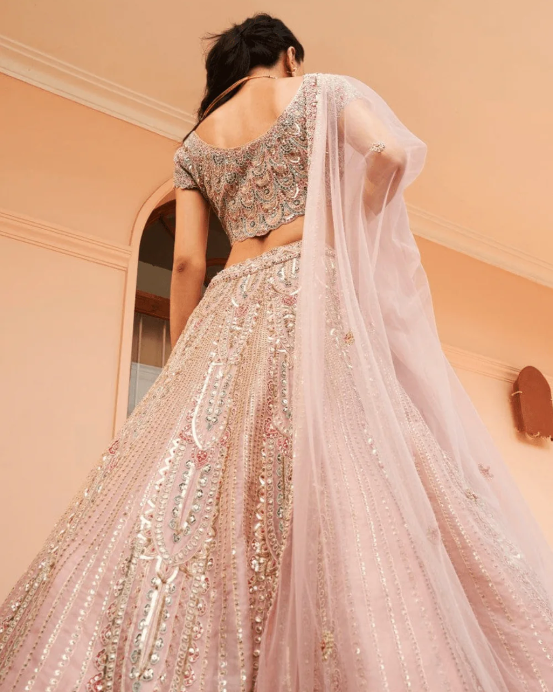 Osaa By Adarsh - Soft Berry Embroidered Lehenga Set From RASM
