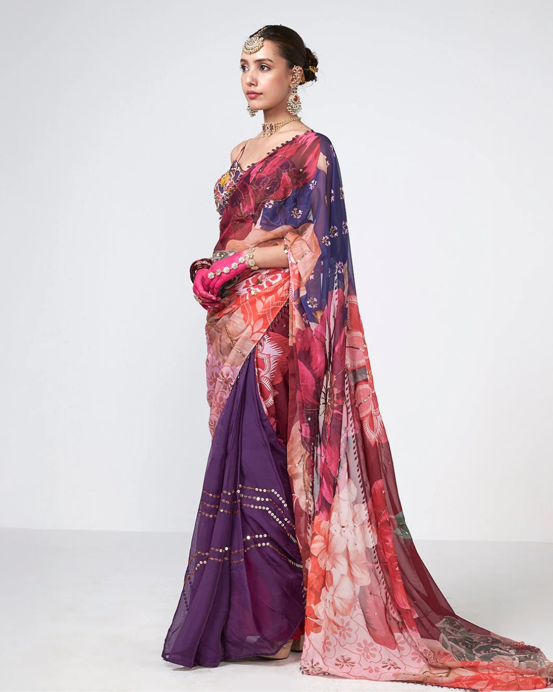 Rishi and Vibhuti - Cherry Muse Saree From Gulon Ke Rang