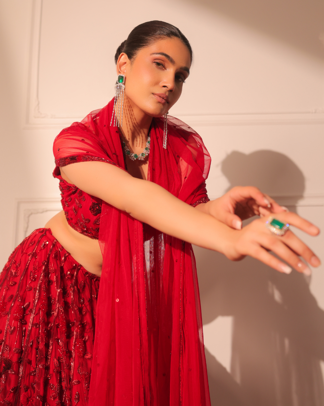 Sonali Bansal - Red lehenga set From Banno Ki Saheli