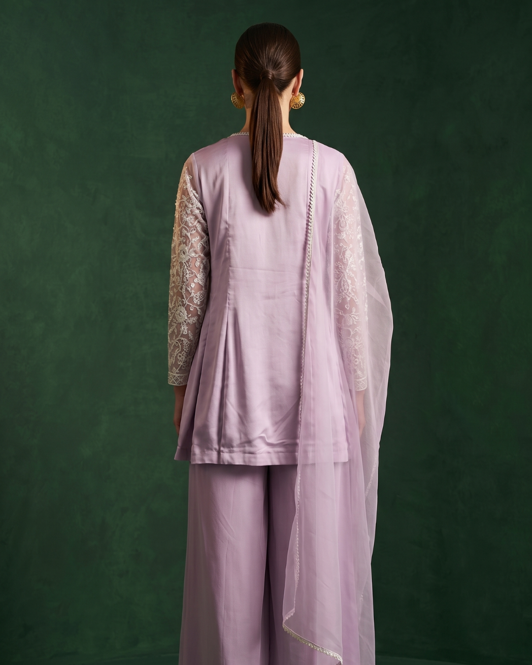 Basanti Kapde Aur Koffee - Lilac Etoile Embroidered Sharara Set From Suits & Shararas