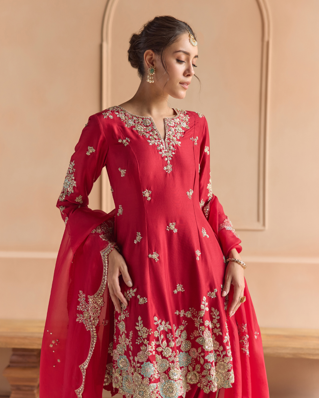 Osaa By Adarsh - Cherry Red Kurta Set From Off The Record
